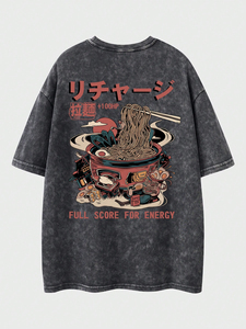 Nouvel ensemble deux pièces homme en coton respirant, sérigraphié sur mesure, avec t-shirt et short effet délavé à l'acide - Product Image 2