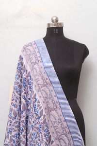 Women’s Cotton Blue Floral Block Print <b>Sarong</b> Beach <b>Wrap</b> Lightweight Pareo Swim Cover Up Shawl. - Product Image 2