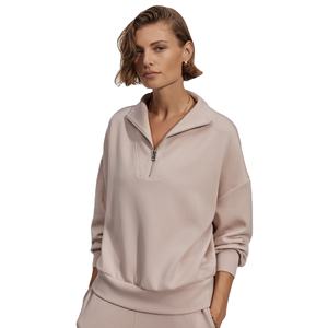 Sweat à capuche mi-zippé doublé pour femme, de haute qualité, en polaire polyester, respirant, séchage rapide, imperméable et coupe-vent - Product Image 3