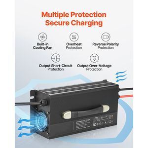 Caricabatterie Intelligente al Litio 12V 80A 14.6V AC DC LiFePO4 per Connettore Anderson con Indicatore LED e Attivazione a 0V, con Scatola in Alluminio - Product Image 5