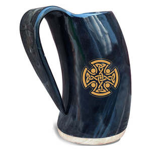 Jarra de Cuerno Hecha a Mano Tradicional, Taza de Bebida de Cuerno de Búfalo Natural, Jarra de Estilo Medieval, Vajilla Decorativa - Product Image 2