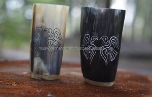 ถ้วยทรงเขาวัวทำด้วยมือมีเขาไวน์แกะสลักคุณภาพระดับพรีเมียมสำหรับการดื่มในราคาประหยัด - Product Image 3