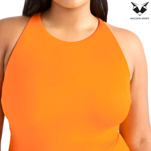 Bikinis de una pieza de cuello alto, estilo cómodo, color naranja neón, con lavado frontal, al por mayor, el mejor proveedor, OEM ODM - Product Image 6