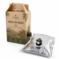 Op maat gemaakte Bag-in-Box verpakking met ventielkraan voor rode wijn, vloeibare dranken, doosverpakkingen, groothandel fabriek