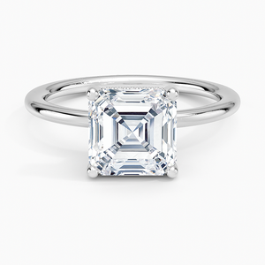 Anillo BOJ 086 con Corte Asscher, Plata 925, Halo de Diamantes, Anillo Solitario con Piedra de 2ct, Color D, VVS1, Moissanita, Certificado GRA, Precio Bajo - Product Image 1