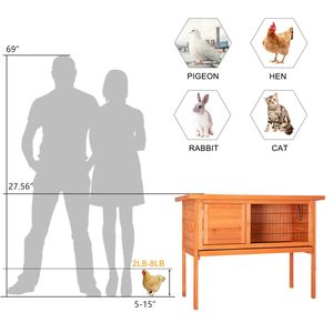 Gabbie per Animali Impermeabili in Legno, Pollaio a Piano Singolo, Gabbia per Galline, Gabbia per Polli, Conigliera Natura - Product Image 2
