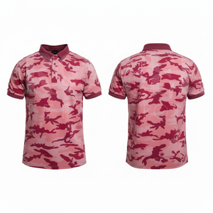 Camiseta Polo de Camuflaje Sublimado para Hombre, Manga Corta, Informal, para Actividades al Aire Libre, Transpirable, de Poliéster Elástico, con Cuello Redondo - Product Image 5