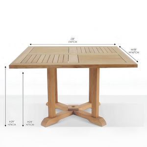 Best-selling <b>foldable</b> restaurant <b>table</b> and chair set made of teak wood and fabric, suitable for indoor or outdoor use - Product Image 2