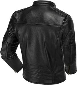 <b>Men</b> Classic Leather <b>Jacket</b> Premium Soft Full Zip Stand Collar Comfortable Casual Durable Front Regular Fit Fashion Outerwear - Product Image 2
