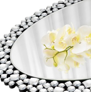 Crystal Studded Oval Wall <b>Mirror</b> – Luxury Decorative Glam <b>Frame</b> <b>Mirror</b> for Living Room, Bedroom & Home Decor - Product Image 4