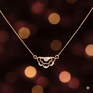 Pendentif en or rose 18 carats avec diamant véritable - Collier en diamant naturel certifié IGI pour femmes - Product Image 2