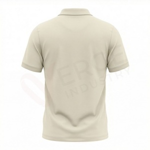 เสื้อโปโลแขนสั้นลายทางสีเบจสำหรับผู้ชาย พร้อมซิป ดีไซน์ถักแบบลำลอง ทรงปกติ - Product Image 2