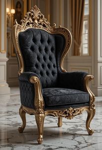Dernier modèle de chaise trône à dossier haut en bois, fabriquée avec du bois de qualité supérieure - Product Image 1