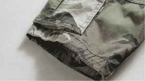 Shorts cargo mi-longs sportifs pour hommes OEM, tissés, taille mi-haute, coupe ajustée avec bandes, fermeture élastique à la taille, style ample, pour l'été, en tissu peigné - Product Image 2