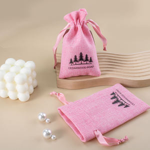 Sacs à bijoux en jute de style rustique, petite taille avec fermeture à cordon pour emballage cadeau - Product Image 5