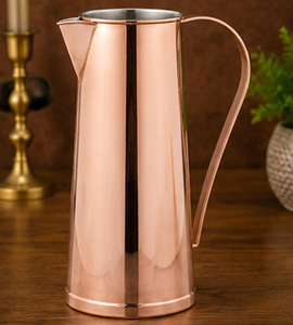 Copper Water Pitcher Jug Ayurvedic Health Restorative Water <b>Storage</b> Indian Traditional Tableware Metallic Drinkware Carafe - Product Image 6