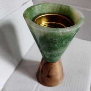 Classic Hand-Made Resin & Metal Incense <b>Burner</b> With Bronze Base Aromatic Diffuser <b>For</b> Home Use - Product Image 1