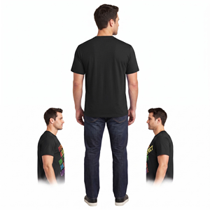 T-shirt pour homme à manches courtes, col rond, 100% coton, respirant, coupe classique, imprimé numérique, décontracté - Product Image 2