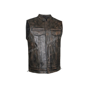 Chaleco de Cuero Estilo Vintage de Alta Calidad para Motocicleta, Chaleco de Cuero Personalizado al por Mayor para Hombre, Chaleco de Motocicleta OEM - Product Image 2