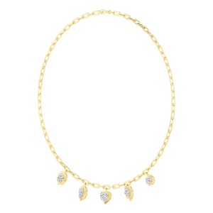 Collier chaîne trombone avec pendentif serti clos de diamants de laboratoire taille marquise et poire, 16 pouces - Product Image 2