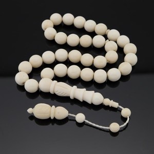 Artisan Eco-Friendly Modern Bone Tasbih 33 Beads Muslim Prayer <b>Rosary</b> Necklace - Product Image 1