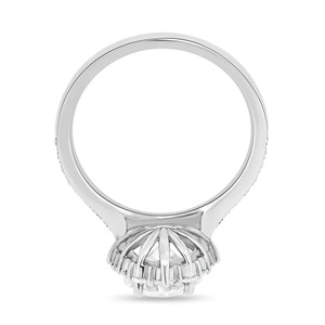 2.2ct Brilliant Round Cut Lab-Grown Diamond Solitaire Halo Bridal Ring Basket Setting-Half Eternity Cathedral Shank Jewelry - Product Image 2