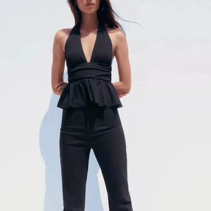 Chaleco de punto con encaje para mujer, cuello en V, con botones, sin mangas, cárdigan, top informal de verano personalizado, blusa tipo chaleco - Product Image 6