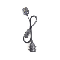 Prise UK E27, douille à vis pour ampoule LED, cordon d'extension de 1,8 m avec interrupteur marche/arrêt 303, câble, prise secteur, support d'ampoule
