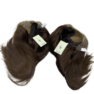 Cabello Humano Vietnamita Sin Pegamento, Cabello Liso Natural Marrón, Cierre de Encaje, Cabello Vietnamita Virgen, Pelucas Suizas Negras Naturales - Product Image 1