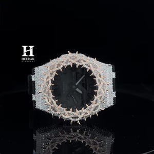 Reloj Personalizado con Diamantes Cultivados en Laboratorio GA2100, Reloj de Lujo para Hombre con Bisel de Espinas en Oro Rosa y Diamantes VVS, Venta al Por Mayor - Product Image 2