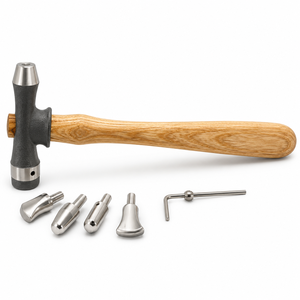 Marteau de modelage MKR-7 avec embout en nylon et 3 ou 7 inserts métalliques, 10 pouces, outil de fabrication de bijoux en bois et en acier ZETOMEDPRO - Product Image 1
