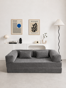 Modern Minimalist Grey Sofa <b>Bed</b> Smart Manufacturer Sofa Custom Fabric for Hotel Villa Living Room Apartment - Product Image 5