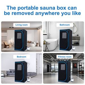 Tenda Sauna a Vapore Portatile Nera a Grandezza Naturale con Telecomando, Sedia Pieghevole, Tubi in PVC, Generatore di Vapore Personale per Spa Domestica - Product Image 4