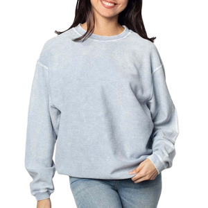Women's Oversized Solid Color Crew Neck <b>Sweatshirt</b> Full Sleeve Knitted Cotton Blend Autumn Wear Drop-Shoulder Style <b>Leopard</b> - Product Image 1