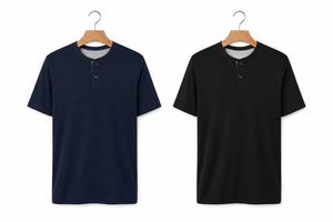 เสื้อยืดเฮนลีย์พิมพ์ลายดิจิทัลผ้าฝ้าย 100% น้ำหนัก 180 GSM สำหรับผู้ชาย แขนสั้น กระดุม 3 เม็ด ระบายอากาศได้ดี สวมใส่สบาย ทรงปกติ - Product Image 1