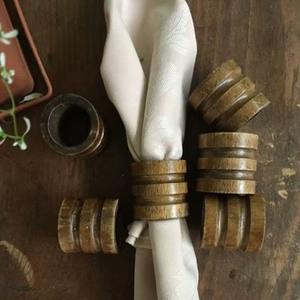 wooden napkin ring, wood napkin ring set, solid wood napkin ring, natural wood napkin ring, dining table napkin ring - Product Image 2