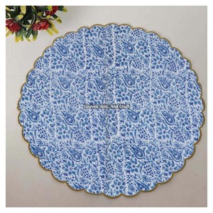 Handmade Printed Modern Round Table <b>Napkin</b> 100% Cotton Unique Design for Airplane, Hotels and Home Use EN110 - Product Image 1