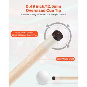 Set di 4 Stecche da Biliardo Profe in Legno d'Acero Canadese da 58 Pollici con Anello di Connessione ABS per Gioco di Biliardo - Product Image 3