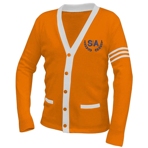 Custom College Open Front Knitted <b>Cardigan</b> <b>Sweater</b> Embroidered Patch Button Casual Winter Style Applique Design <b>Cardigan</b> - Product Image 1