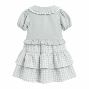 Girls Plaid Ruffle Top & Tiered Skirt Set | <b>Peter</b> <b>Pan</b> Collar Two-Piece <b>Outfit</b> - Product Image 2