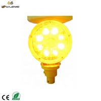 Lampe de sécurité solaire OWLEYE SWL16 à 16 LED, étanche IP66, sur pied, -20°C à 80°C, portée visuelle 1000m, clignotement synchronisé