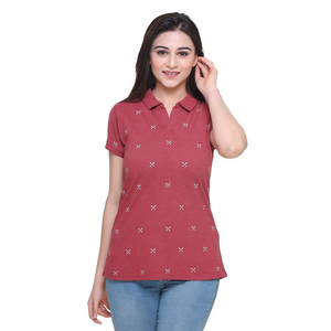 เสื้อโปโลผู้หญิงทรงปกติ สีพื้น แฟชั่นลำลอง ดีไซน์ใหม่ แขนสั้น สีพื้น - Product Image 5