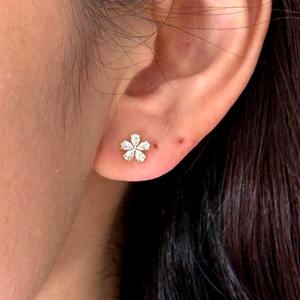 Pendientes de Diamante Cultivado en Laboratorio con Corte de Pera de 1 Quilate, Forma de Flor, Oro Rosa Sólido de 14K, Regalo de Compromiso y Boda para Mujer - Product Image 5