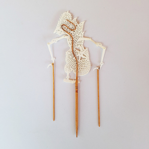 Marionnette de théâtre des ombres Wayang Kulit en cuir indonésien artisanale, Rama Wijaya, décoration murale traditionnelle culturelle, ornement artisanal - Product Image 1