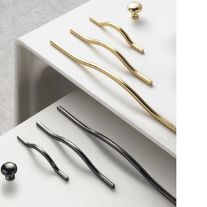 Tirador de Puerta de Armario de un Solo Agujero, Estilo Nórdico Moderno, Herraje de Zinc Dorado de Lujo para Armario o Guardarropa - Product Image 2