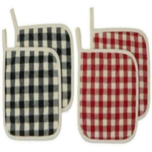 Ensemble de dessous-plats de cuisine 100% lin, design carré classique, bleu foncé, antidérapants, résistants à la chaleur, tapis de barbecue écologiques - Product Image 4