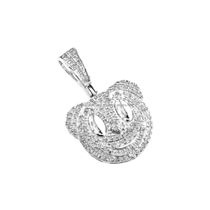DHANI JEWELS PVT LTD Colgante de Hip Hop para Hombre de Oro Blanco Sólido de 10k con Diamante Redondo Auténtico de 0.33 CT, Diseño de Cara de Payaso, Charm Pavé de 1 pulgada - Product Image 3