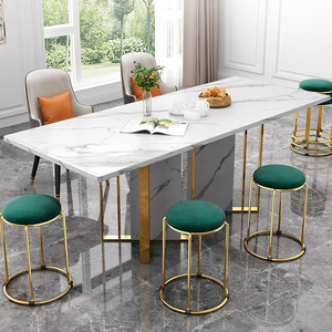 Tabouret rond avec assise en velours et structure en métal doré, tabouret d'appoint moderne pour la maison, la cuisine, la salle à manger, la chambre, la salle de bain, le restaurant - Product Image 4