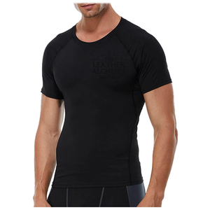 เสื้อยืดออกกำลังกายสำหรับผู้ชาย ผ้าแห้งเร็ว ยืดหยุ่น เป็นมิตรกับสิ่งแวดล้อม ทรงเข้ารูป เหมาะสำหรับวิ่ง ฟิตเนส และยิม  พร้อมพื้นที่พิมพ์ลายด้านหน้า - Product Image 1