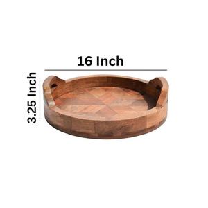 Plateau de service en bois d'acacia naturel, nouveau design 2026, 35x25 cm, finition polie de qualité supérieure, compatible lave-vaisselle, présentoir alimentaire pour hôtels et cafés - Product Image 3